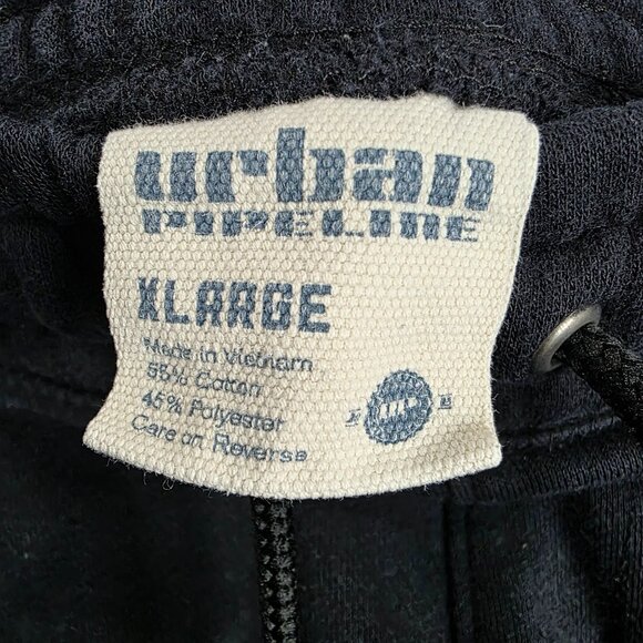 Mens Urban Pipeline Black Fleece Jogger Sweatpants Drawstring Cotton Blend XL - Picture 2 of 9
